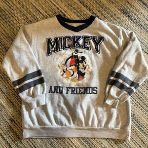 Vintage Walt Disney Embroidered Mickey and Friends Sweatshirt Size Large Unisex